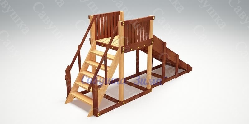 Зимняя деревянная игровая горка Савушка "Зима" - 2