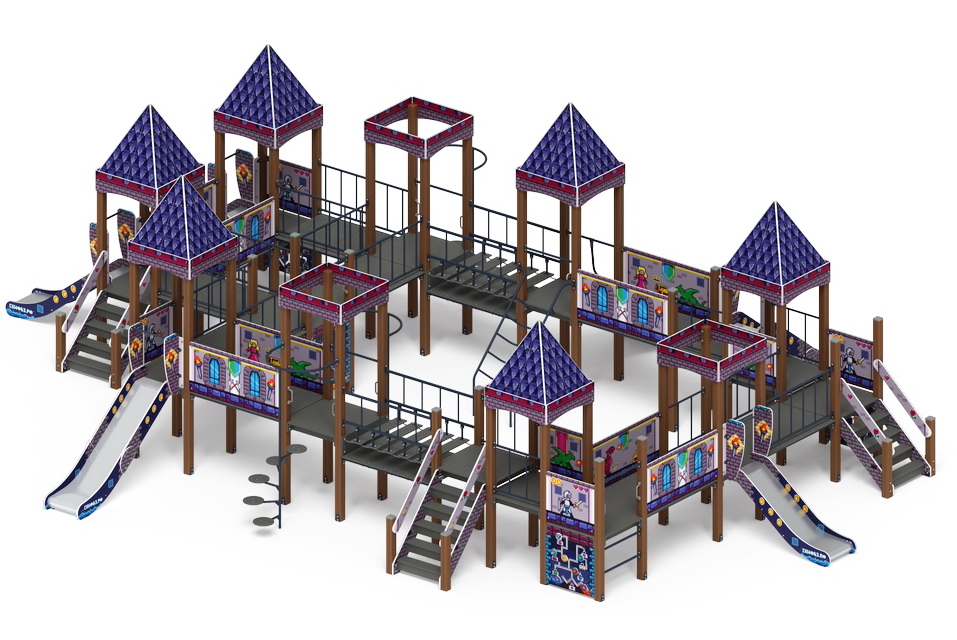 ЗАМОК детский игровой комплекс ДИК 2.18.11-03 (H=1200, H=900)