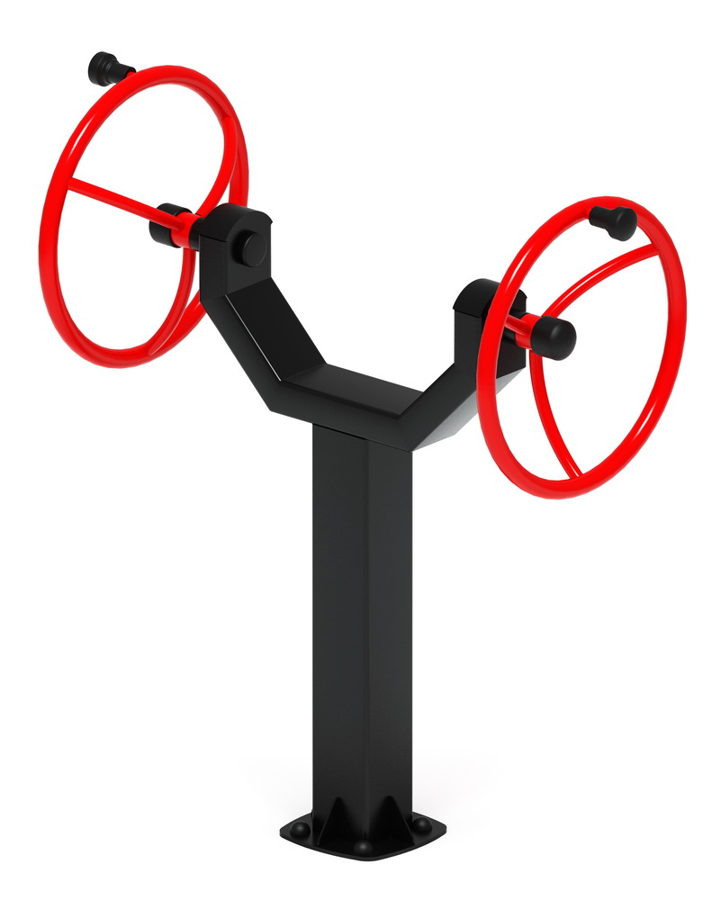 Тренажер уличный РУЛИ (2 руля положение сидя) красный СТ 106-11