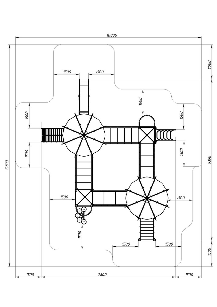 КАРНАВАЛ детский игровой комплекс ДИК 2.22.06-01 (H=1200)