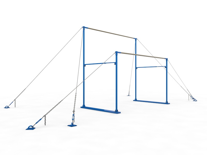 Брусья гимнастические женские разновысокие на растяжках (04.104)