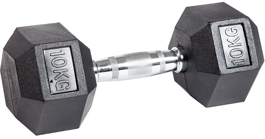 Гантель гексагональная обрезиненная 10 кг