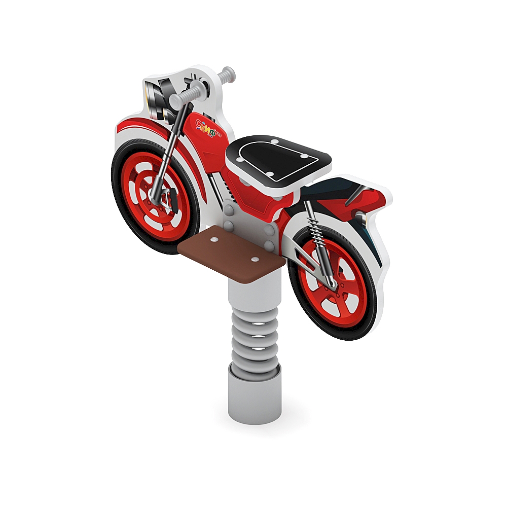 МОТОЦИКЛ (красный) качалка на пружине ИО 22.03.01-02