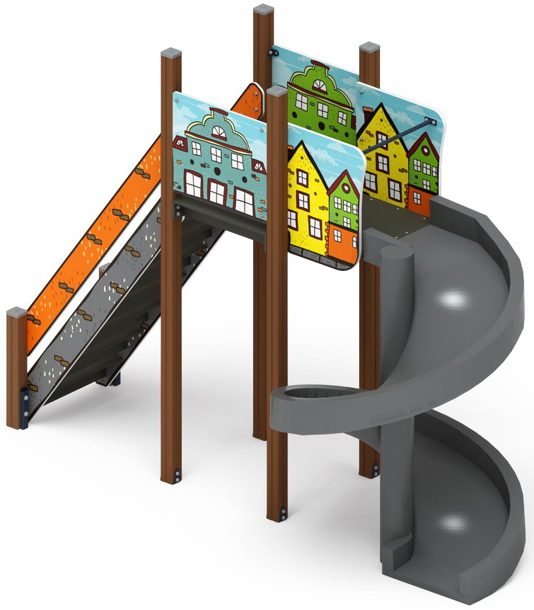 ВИНТОВАЯ (Город) горка (H=2000) ИО 43.01.01-01