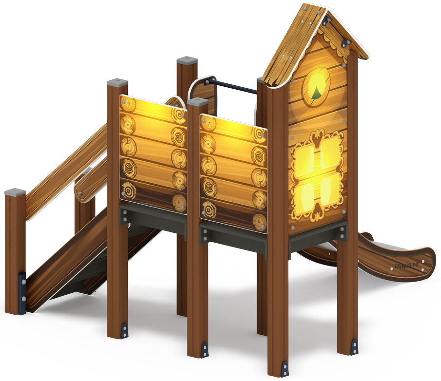 Горка с Домиком (Эко) (H=900) ИО 41.01.05-02