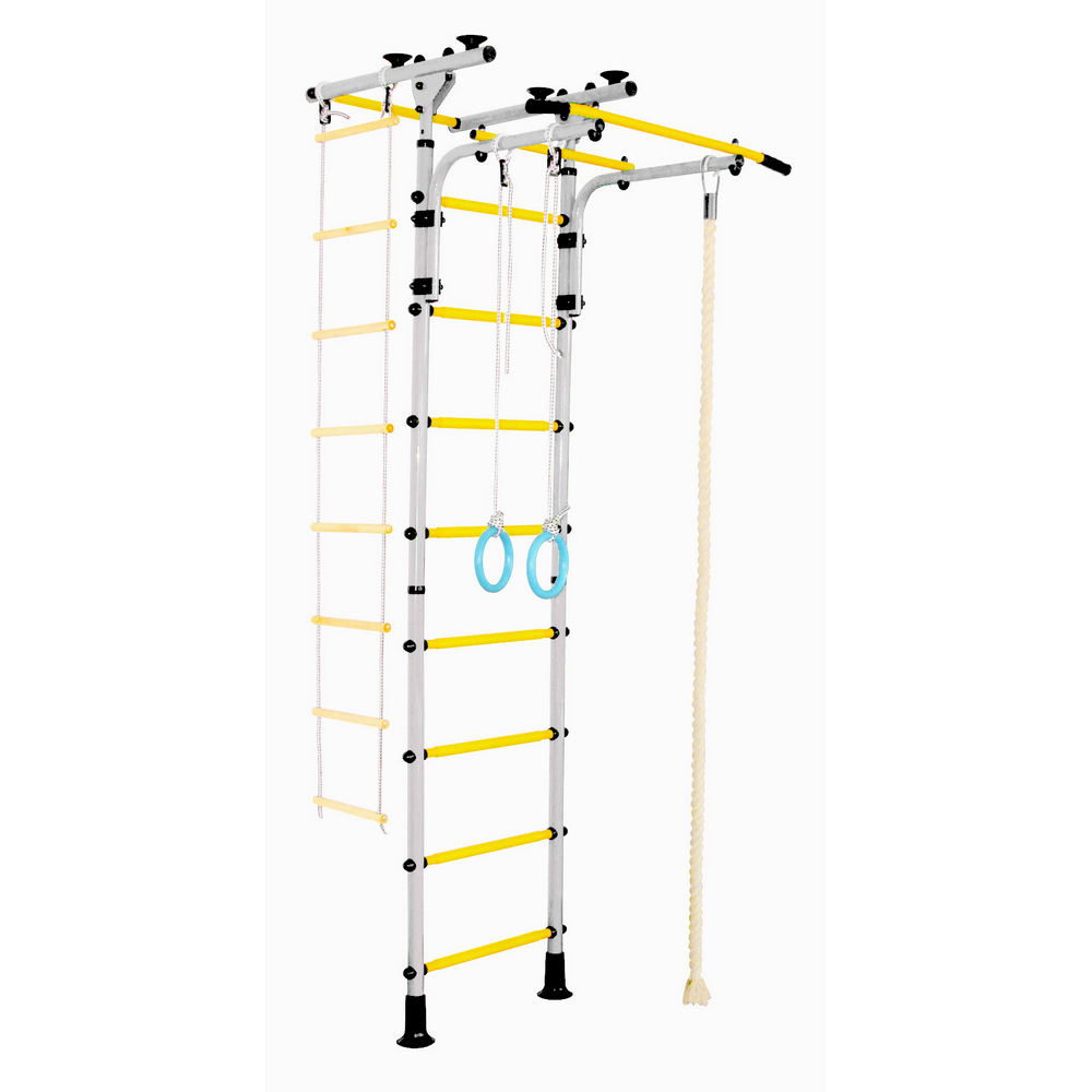 Детский спортивный комплекс Юный Атлет Пол-потолок-Т белый/желтый