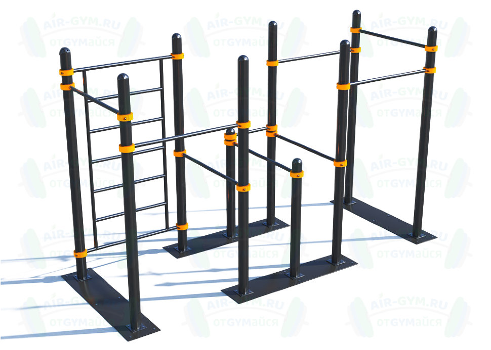 Мобильный спортивный комплекс  с лестницей, турниками и брусьями СВС-106