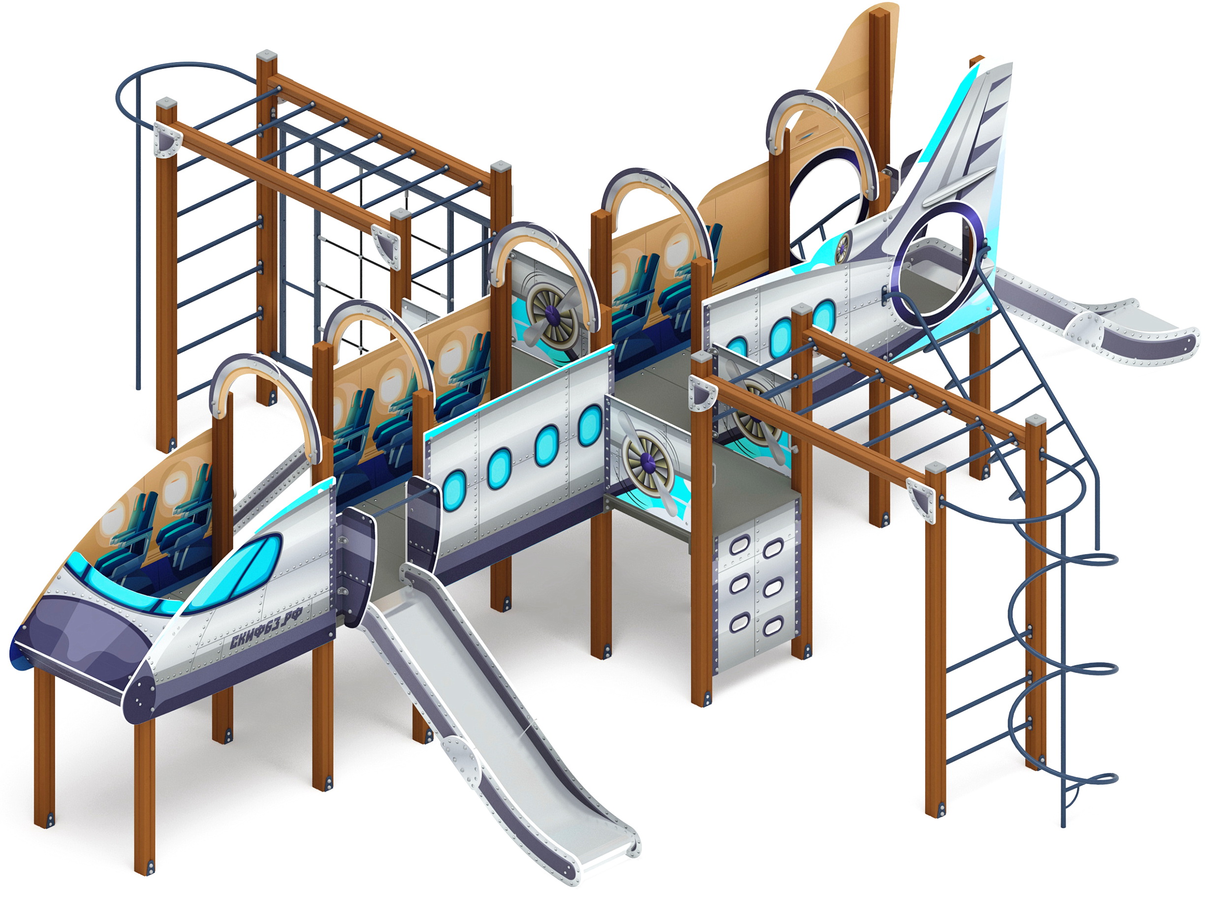 АЭРОПЛАН детский игровой комплекс ДИК 2.03.4.04-01 (H=1200)
