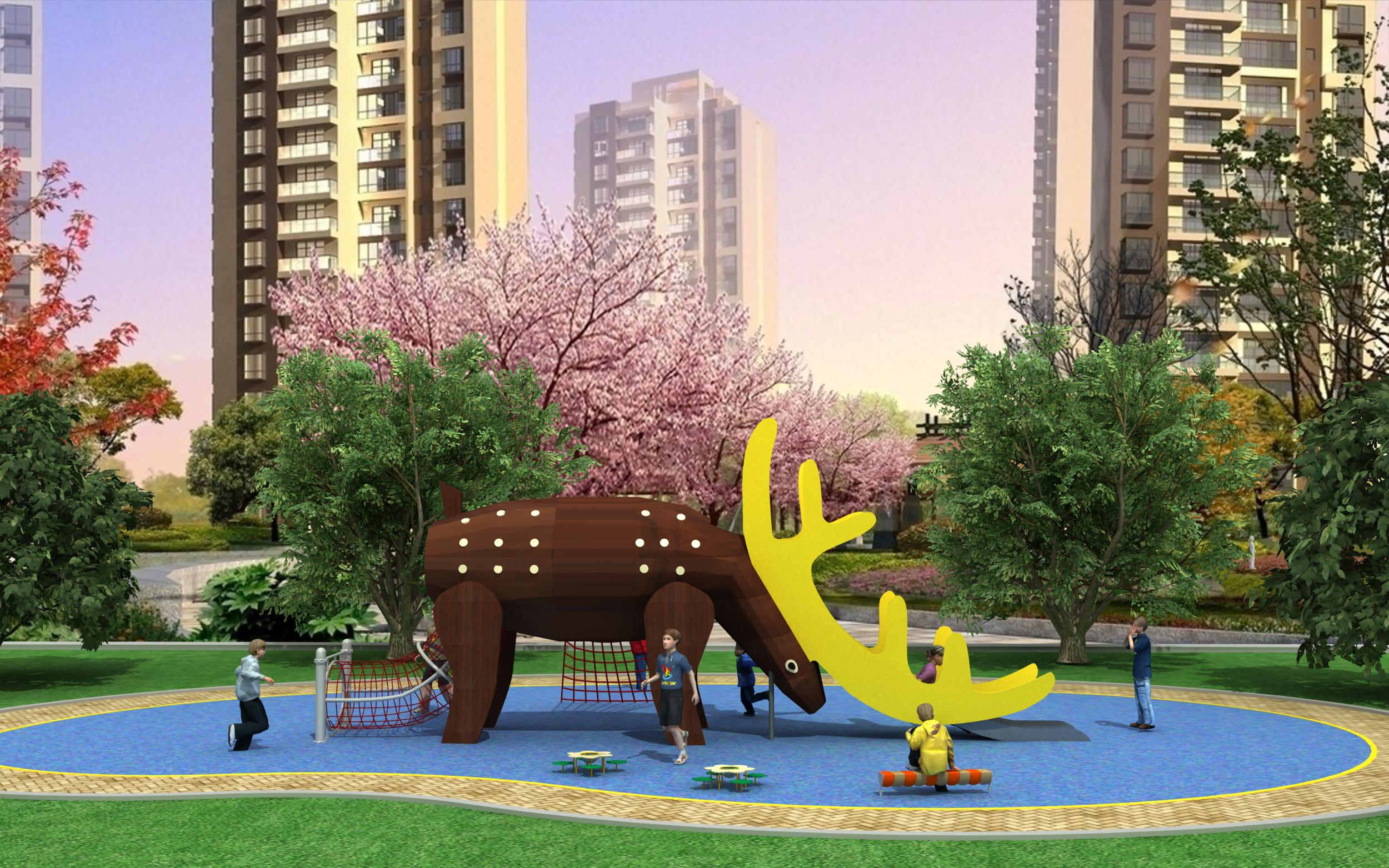 Детская игровая площадка Air-Gym Play Лось WD-DZ034, серия Животный мир