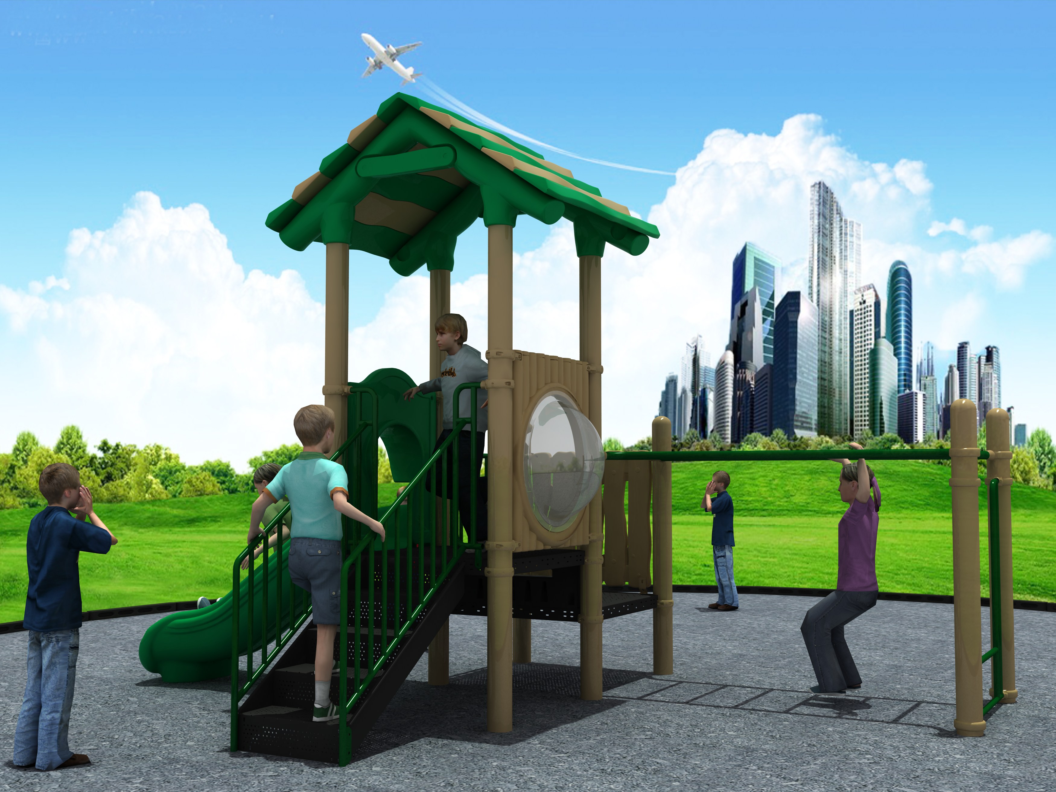 Детская игровая площадка Air-Gym Play Баобаб WD-TUV015, серия Цветной лес