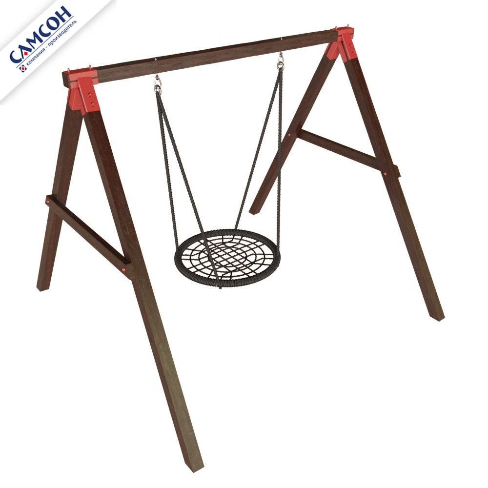 Уличные деревянные качели КОНГО ЛЮКС Самсон (покрытие лак: сосна, венге)