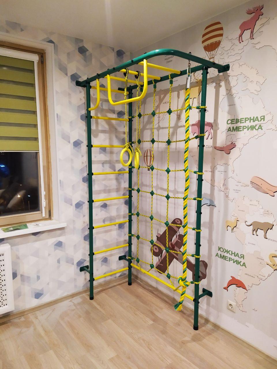 Детская шведская стенка Пионер 8 пурпурно/жёлтый
