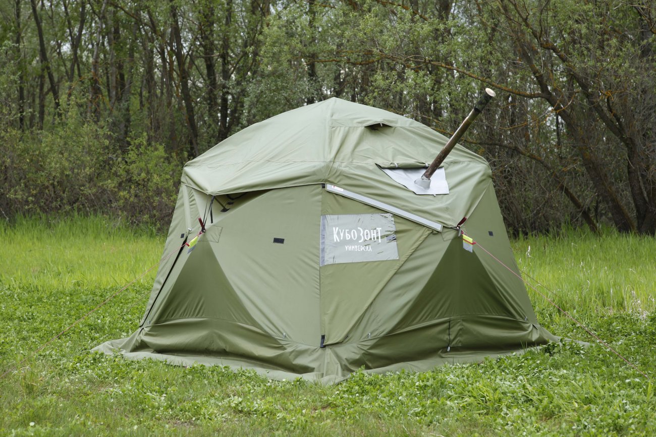 Универсальная палатка ЛОТОС КубоЗонт 4-У Классик Комплект №1 (влагозащитный колпак +гидродно + утепленный пол)