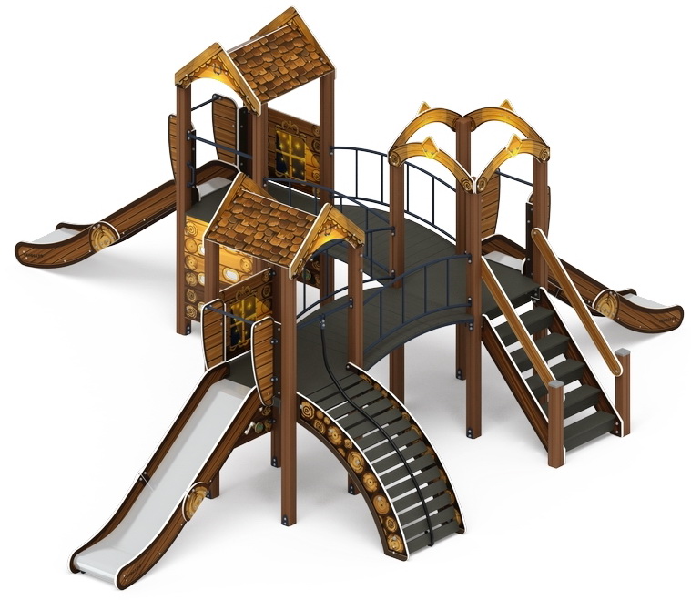 ГОРОДОК (Эко) детский игровой комплекс ДИК 2.01.3.03-32 (Н=1200)