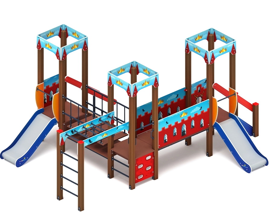 КОРОЛЕВСТВО (красное) детский игровой комплекс ДИК 1.15.08-03 (H=750)
