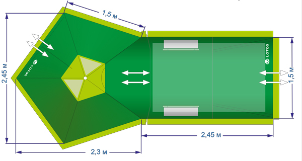 Летняя палатка Лотос 2 Саммер(комплект)