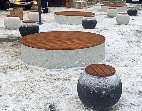 Скамья бетонная ШАЙБА большая С-144