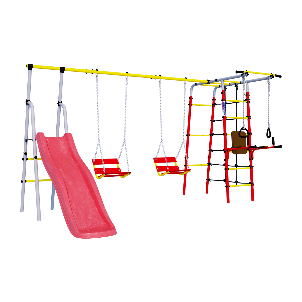 Детский спортивный комплекс для дачи Romana R.103.20.04 + 1.D-26.02 + 1.D-26.02 Богатырь Плюс (цепные качели)