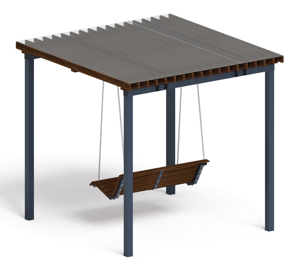 Пергола Тент с качелями МФ 78.02.01 /с поликарбонатом/