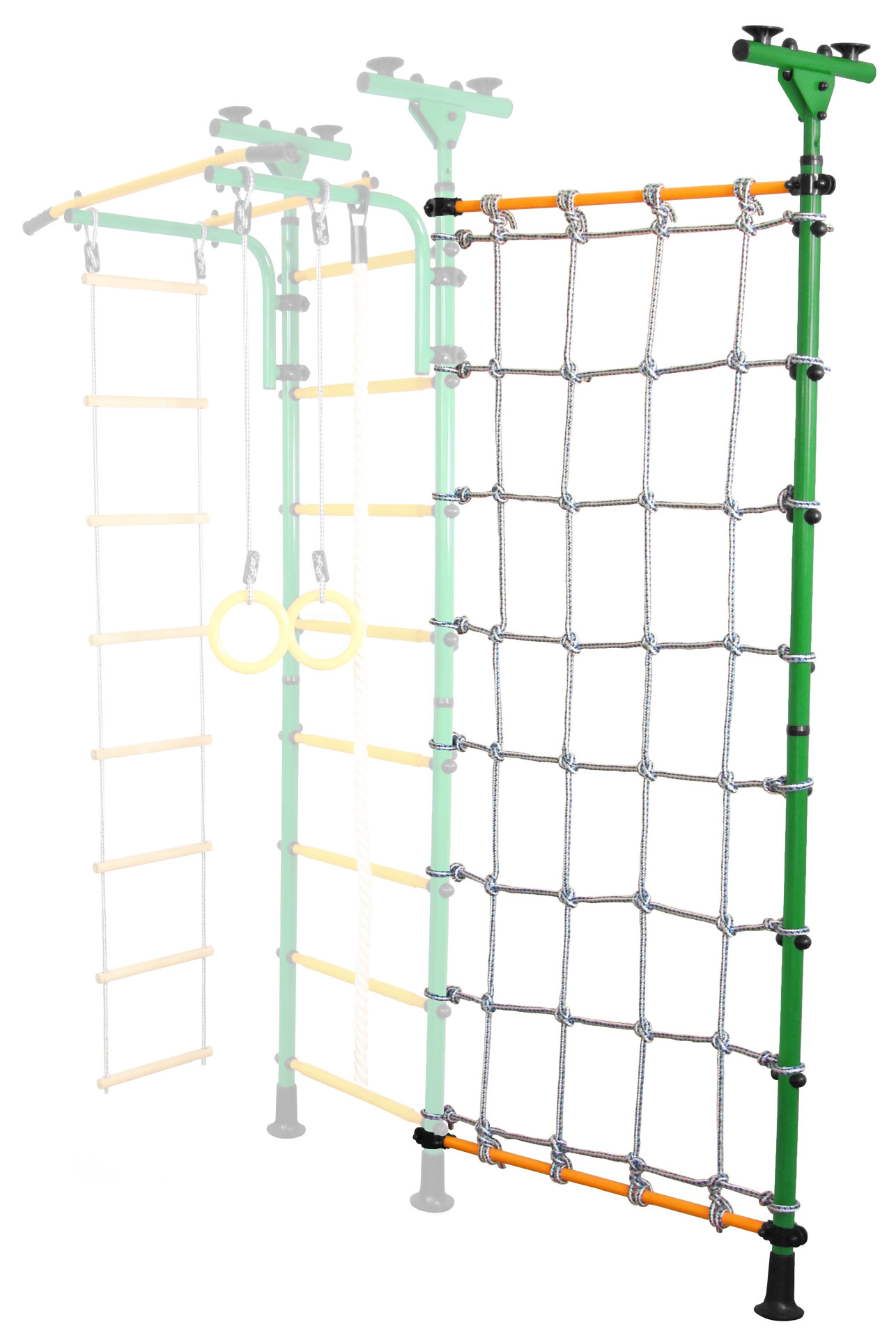 Стойка-сетка Юный АТЛЕТ Пол-потолок зелёно/жёлтый