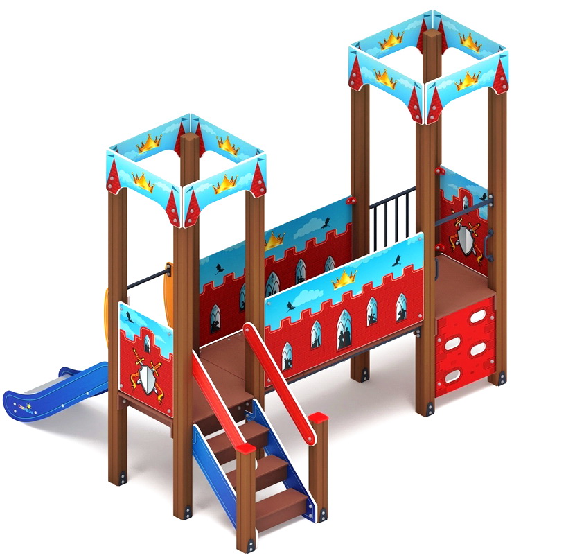 КОРОЛЕВСТВО (красное) детский игровой комплекс ДИК 1.15.02-03 (H=750)