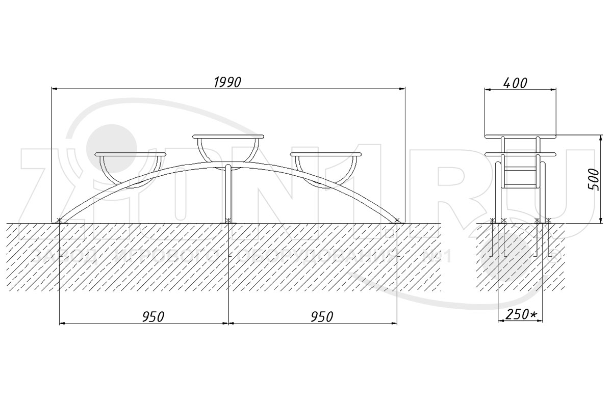 Цветочница парковая ZION ЦВ-6 (СП153)