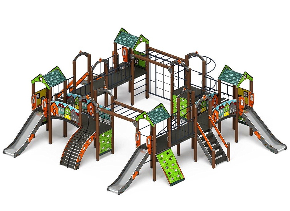 ОСТРОВ ДЕТСТВА (Город) детский игровой комплекс ДИК 2.01.8.01-01 (H=1200)
