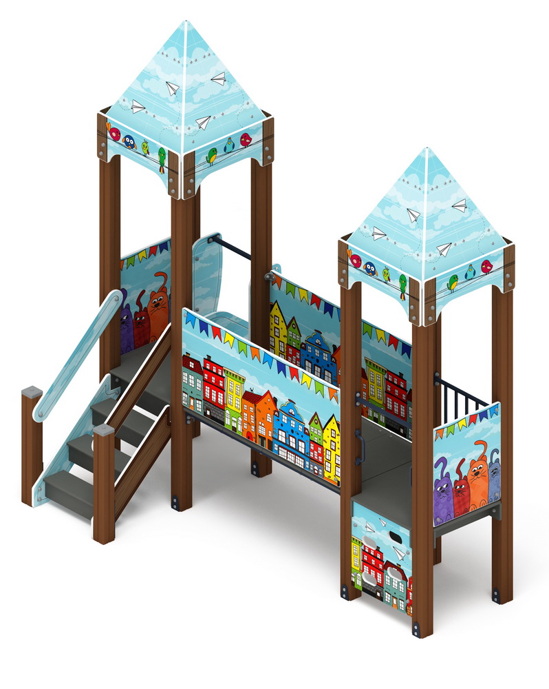 КОРОЛЕВСТВО (Коты) детский игровой комплекс ДИК 1.15.02-21 (H=750)