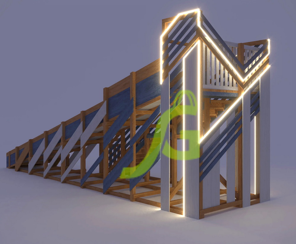 Зимняя деревянная горка Snow Fox, скат 10 м, мод.4