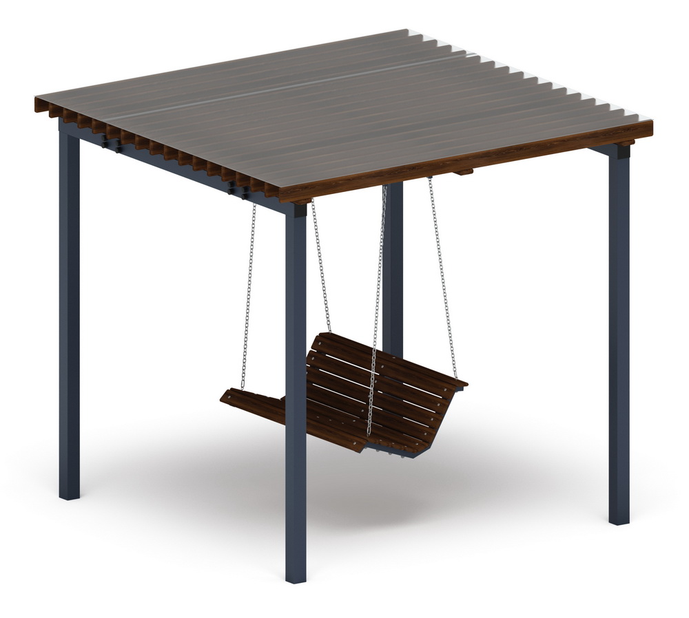 Пергола Тент с качелями МФ 78.02.01 /с поликарбонатом/