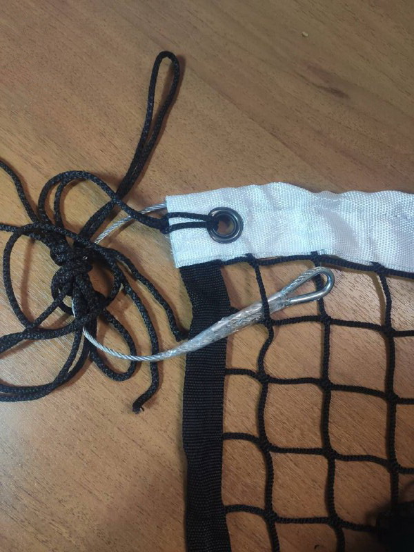 Сетка теннисная, нить D=2,2 мм, стальной трос (11.204)