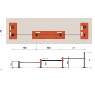 W-1.6. Нижний каскад турников мобильный
