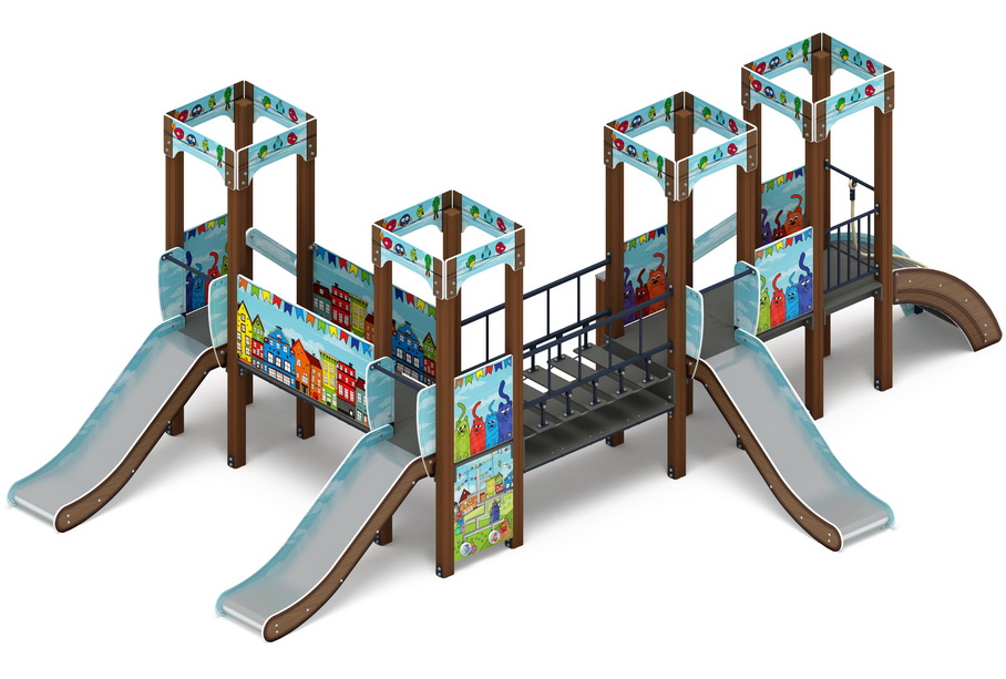 КОРОЛЕВСТВО (коты) детский игровой комплекс ДИК 1.15.04-11 (H=900)