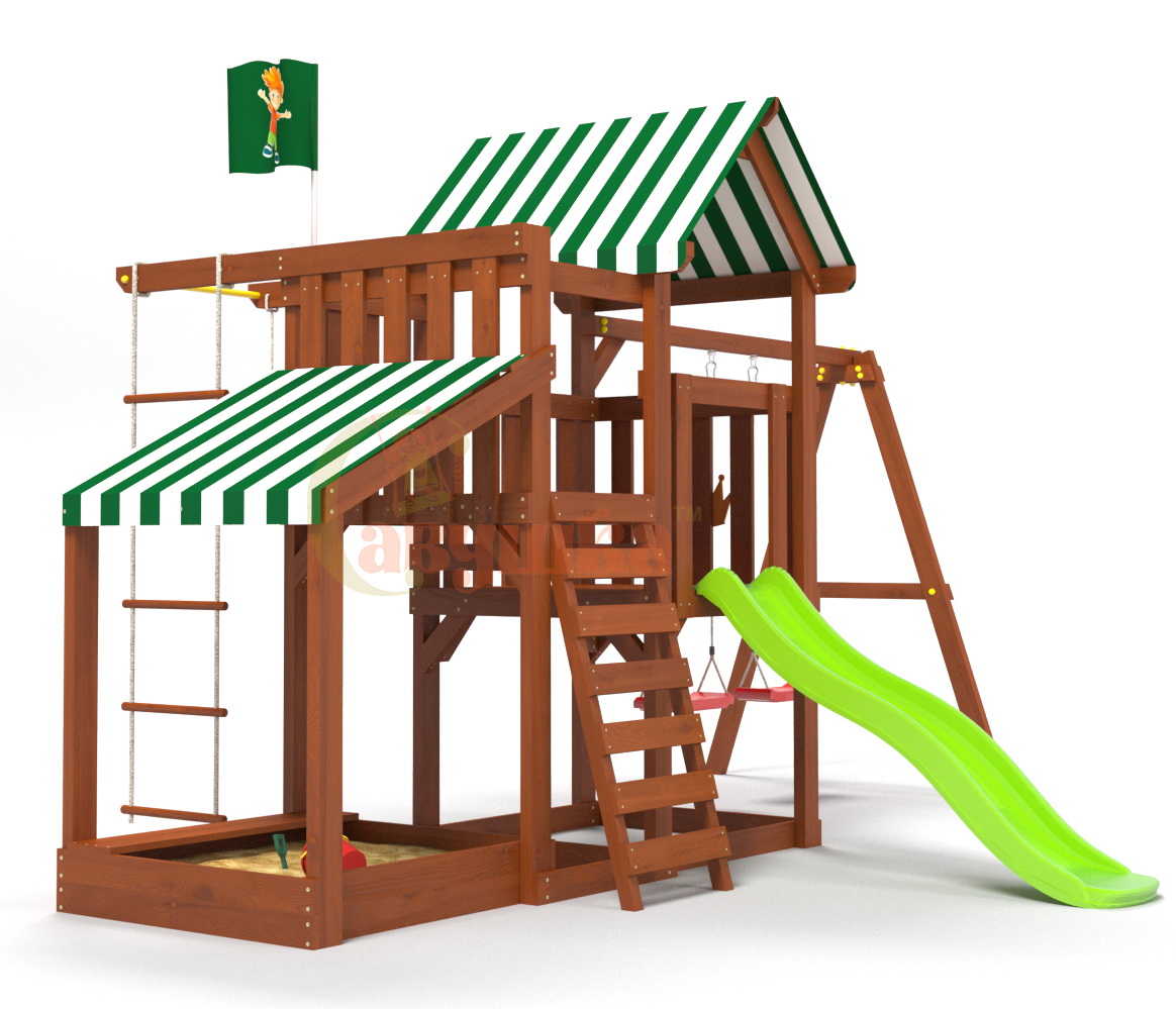 Детская площадка Савушка TooSun 3 с песочницей (горка 1,7 м)