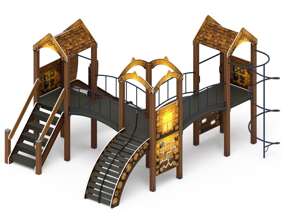 ГОРОДОК (Эко) детский игровой комплекс ДИК 2.01.3.03-02 (Н=1200)