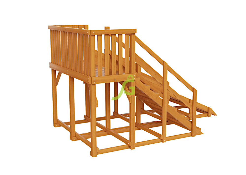 Деревянная зимняя горка Snow Fox, скат 4 метра