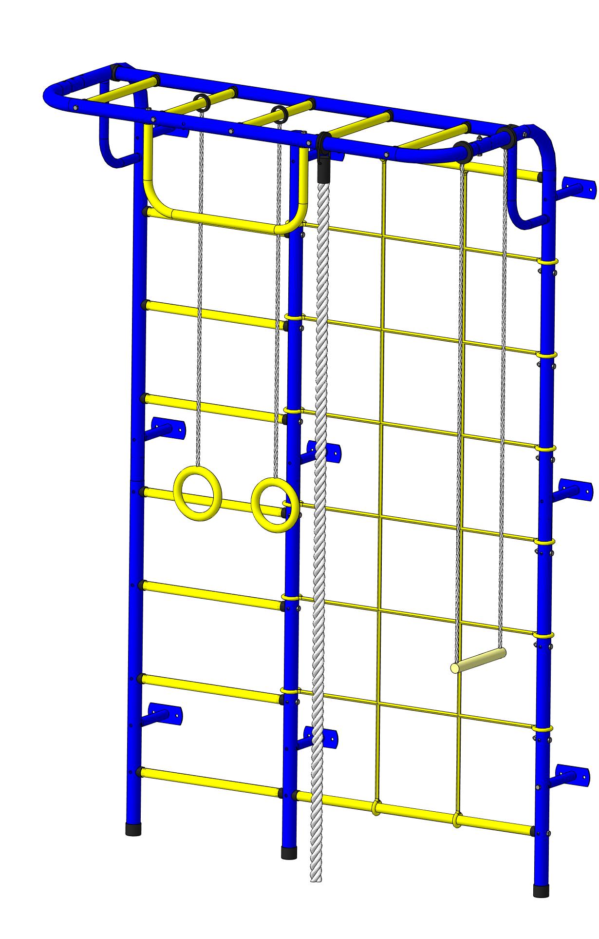 Детская шведская стенка Пионер С104М сине/жёлтый