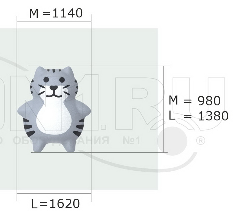 Резиновая фигура ZION Кот (для парков и детских площадок)