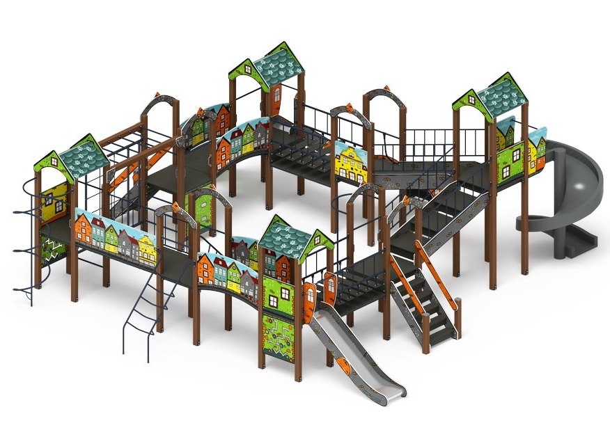 ОСТРОВ ДЕТСТВА (Город) детский игровой комплекс ДИК 2.01.8.02-01 (H=1200, H=2000)