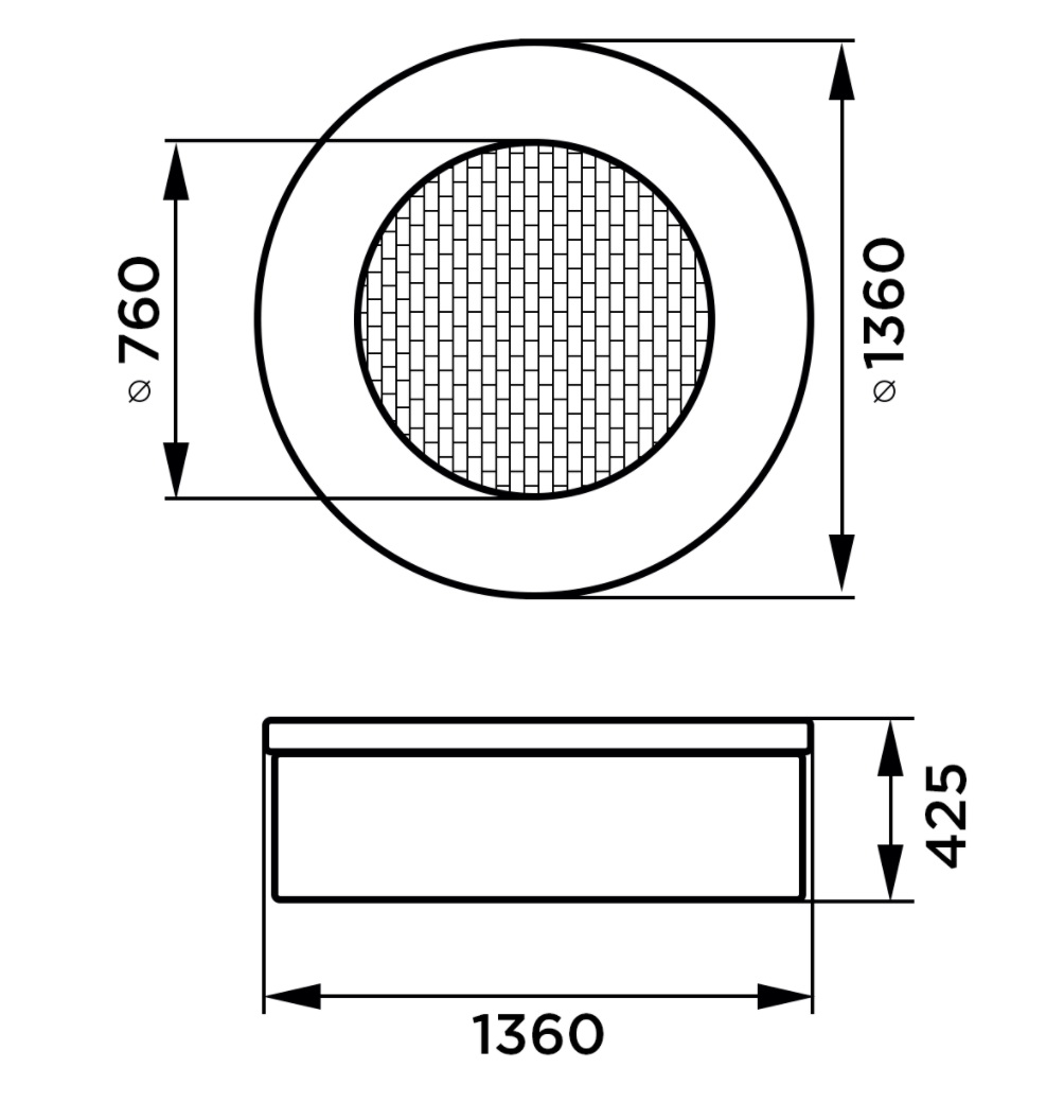 Батут встраиваемый Круг 135 Romana