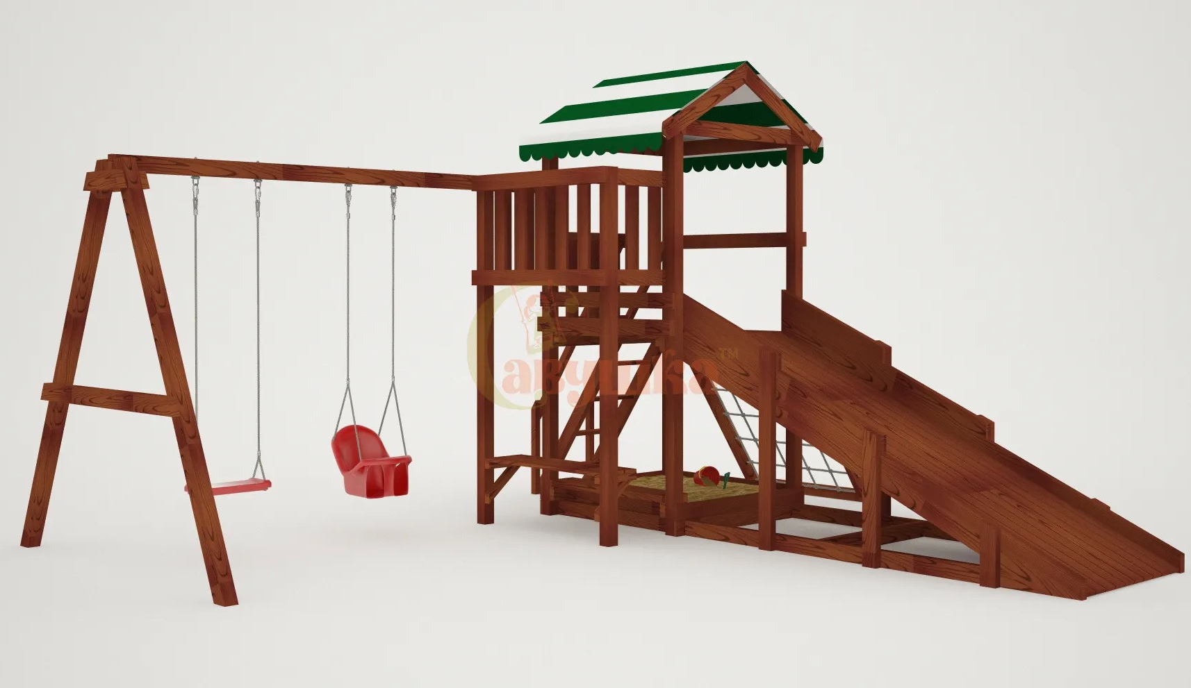 Детская площадка Савушка Мастер 2 (Махагон) 4 сезона