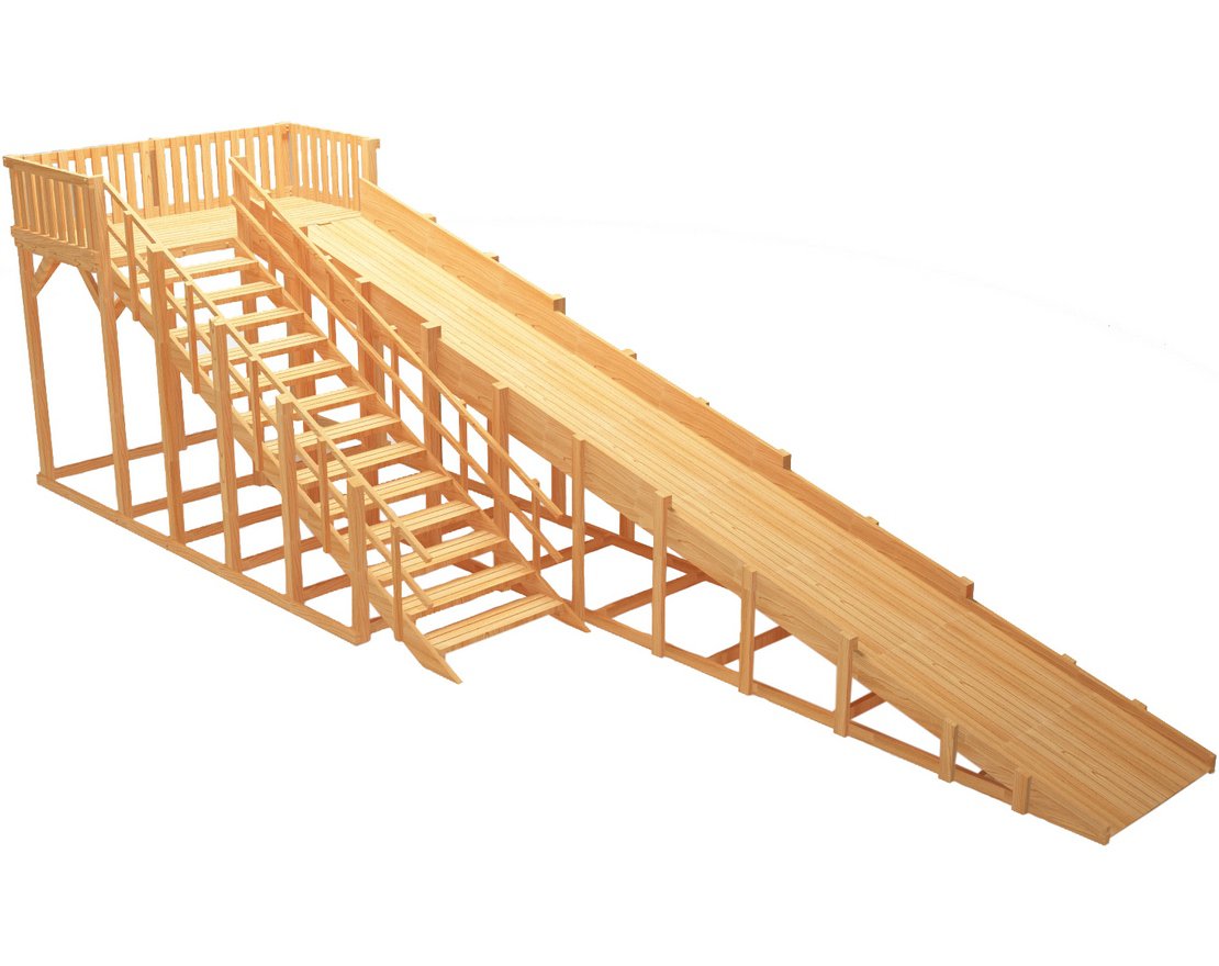 Зимняя горка ЗИМА WOOD-8 Савушка (скат 9 м)