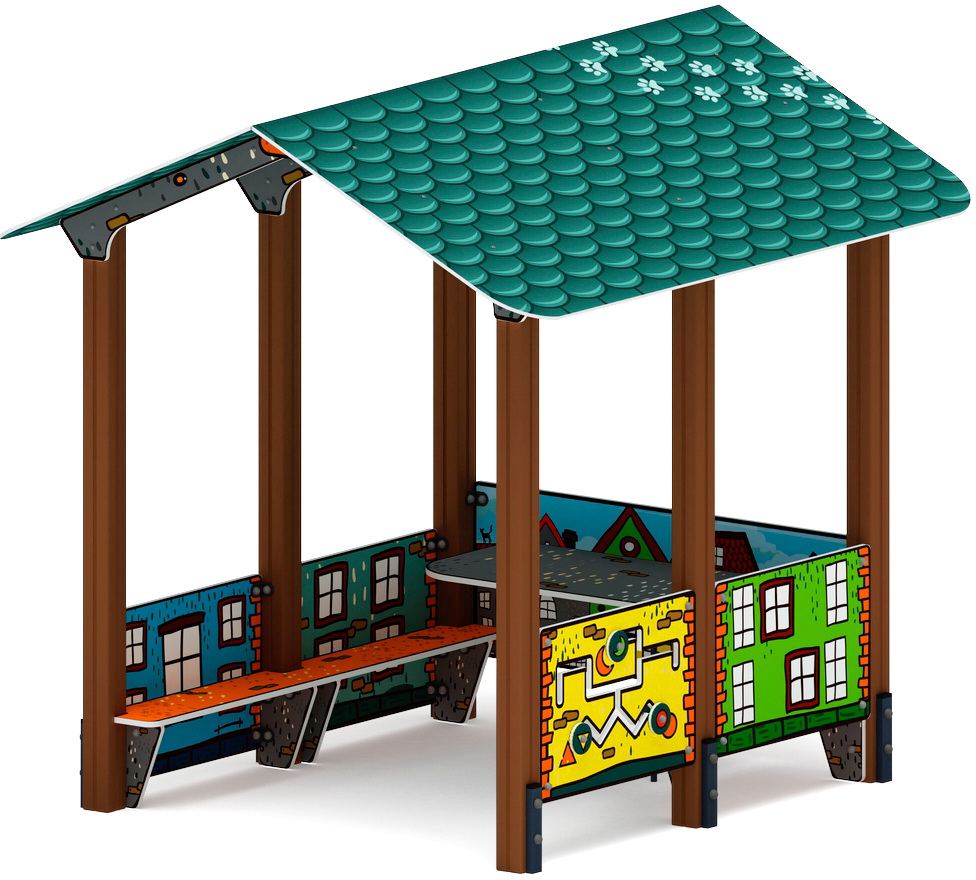 ДОМИК БОЛЬШОЙ 2 (Город) для детской площадки МФ 10.01.08-01