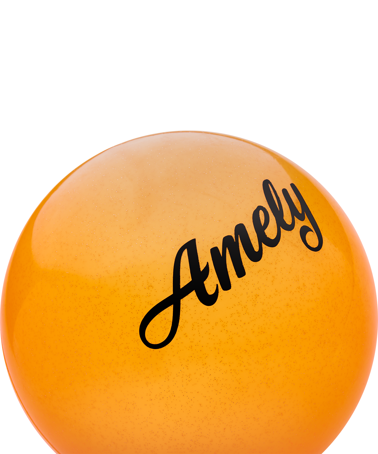 Мяч для художественной гимнастики AGB-102, 19 см, оранжевый, с блестками