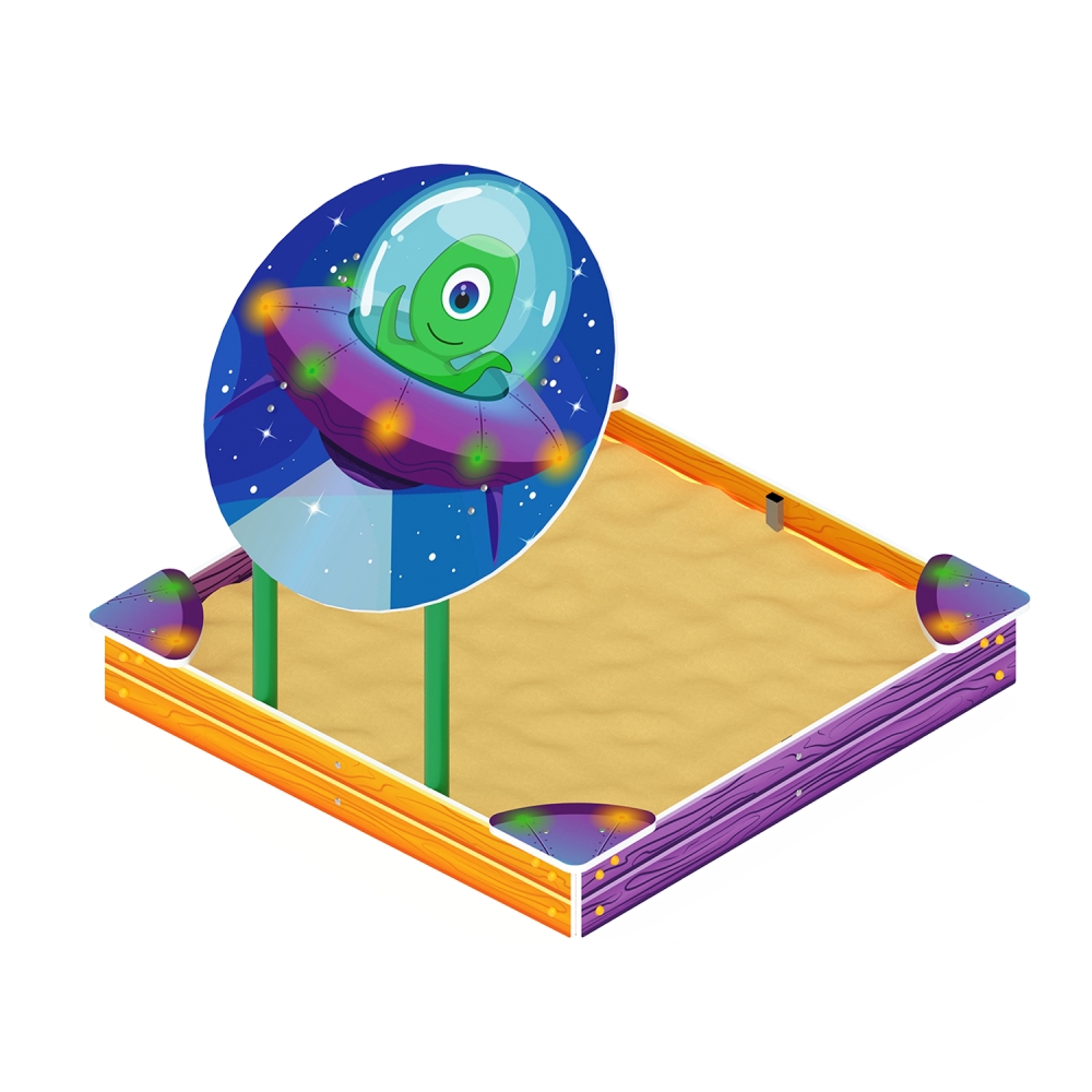 КОСМОПОРТ песочница средняя с навесом ИО 5.14.01