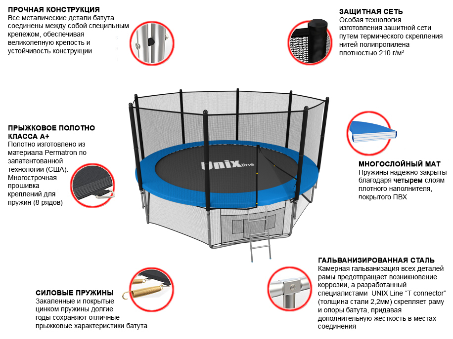 Батут UNIX line 10 ft outside (Blue)