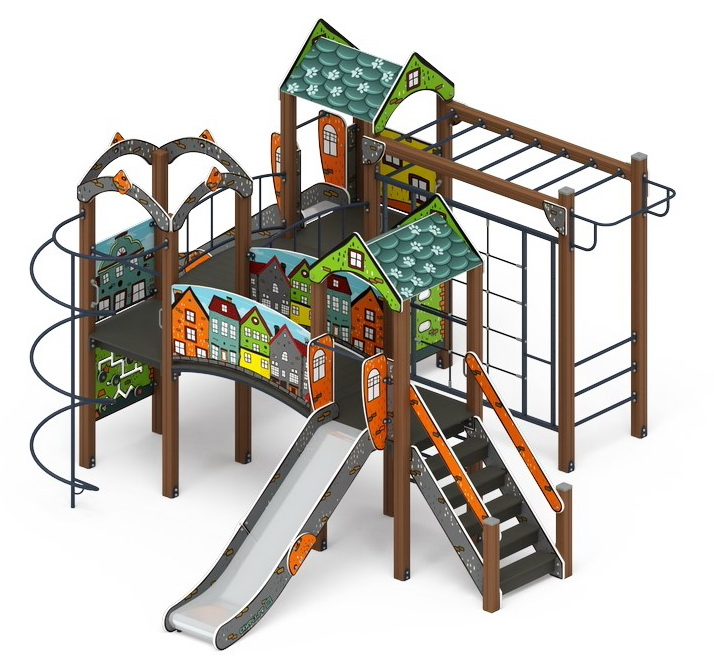 ГОРОДОК (Город) детский игровой комплекс ДИК 2.01.3.01-01 (H=1200)