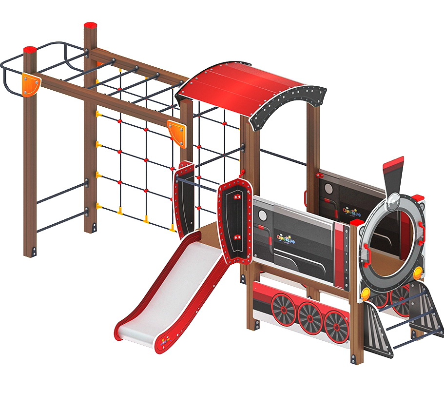 ПАРОВОЗИК (черный) детский игровой комплекс ДИК 1.03.5.04-02 (H=750)