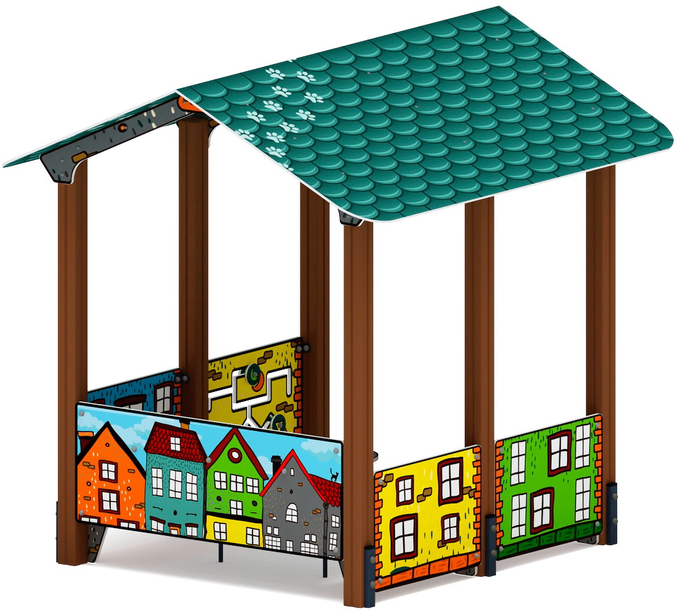 ДОМИК БОЛЬШОЙ 2 (Город) для детской площадки МФ 10.01.08-01