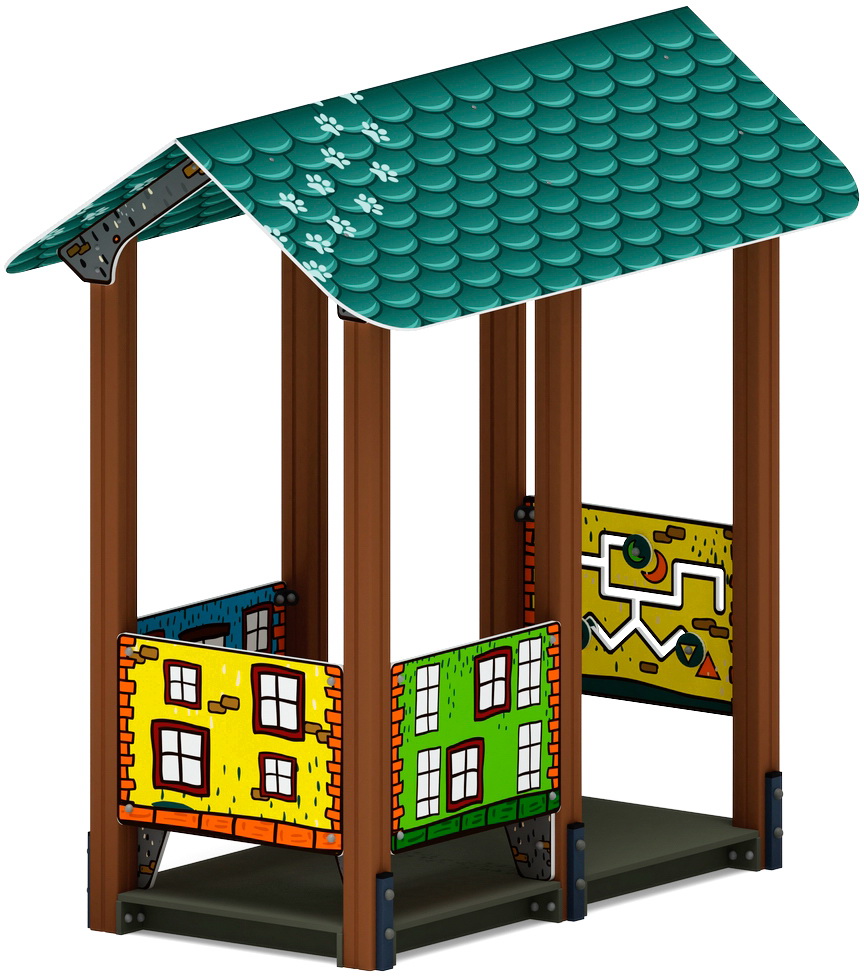 ДОМИК СРЕДНИЙ 2 (Город) для детской площадки МФ 10.01.06-01